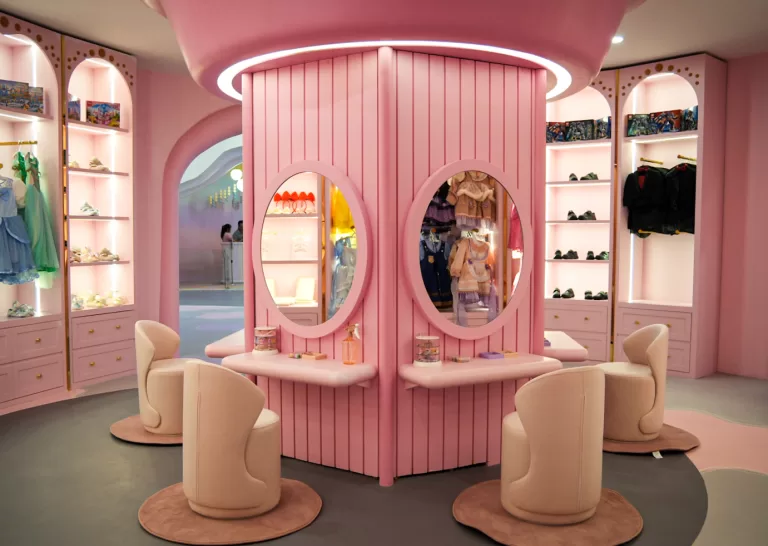 The pretend-play café counter inside UFOREA's Mini Town